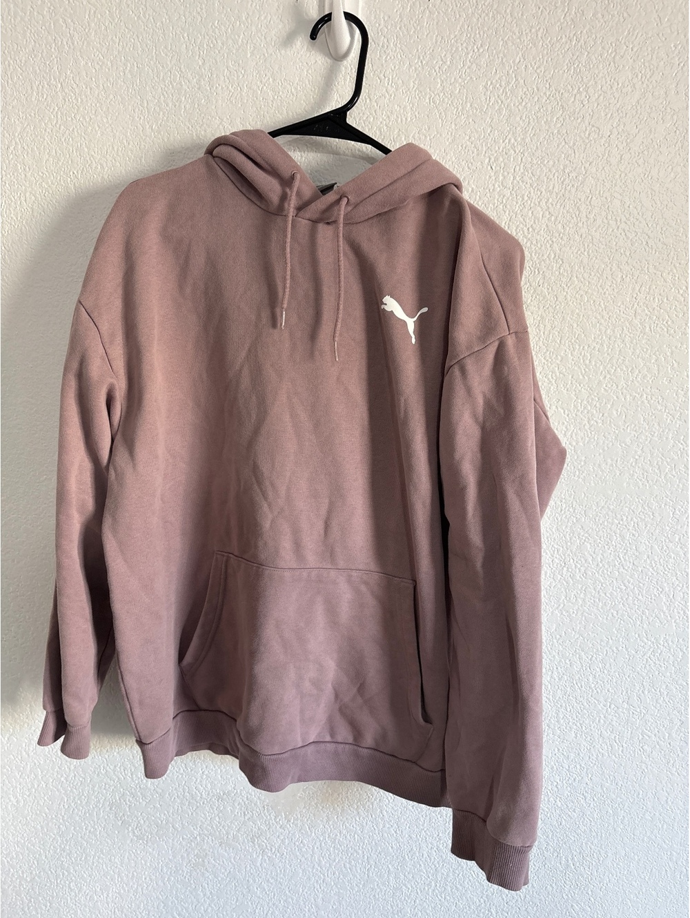 Puma Men's Medium Mauve Hoodie with Logo Tape Detail